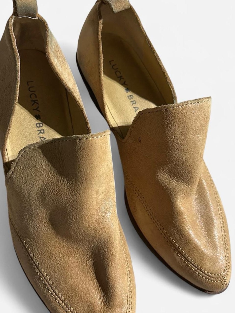 Lucky Brand Women's Tan Suede Slip-On Flats